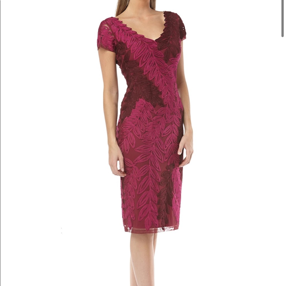 JS Collections Soutache Embroidered Dress V Neck 6